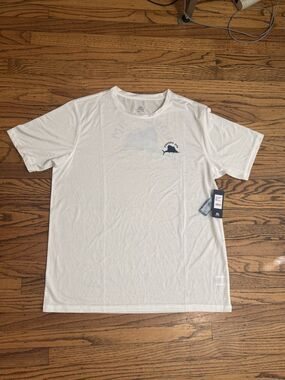 Havana Jim Cool Tech Fishing Tee White Sailfish Performance‎ Shirt Mens L NWT